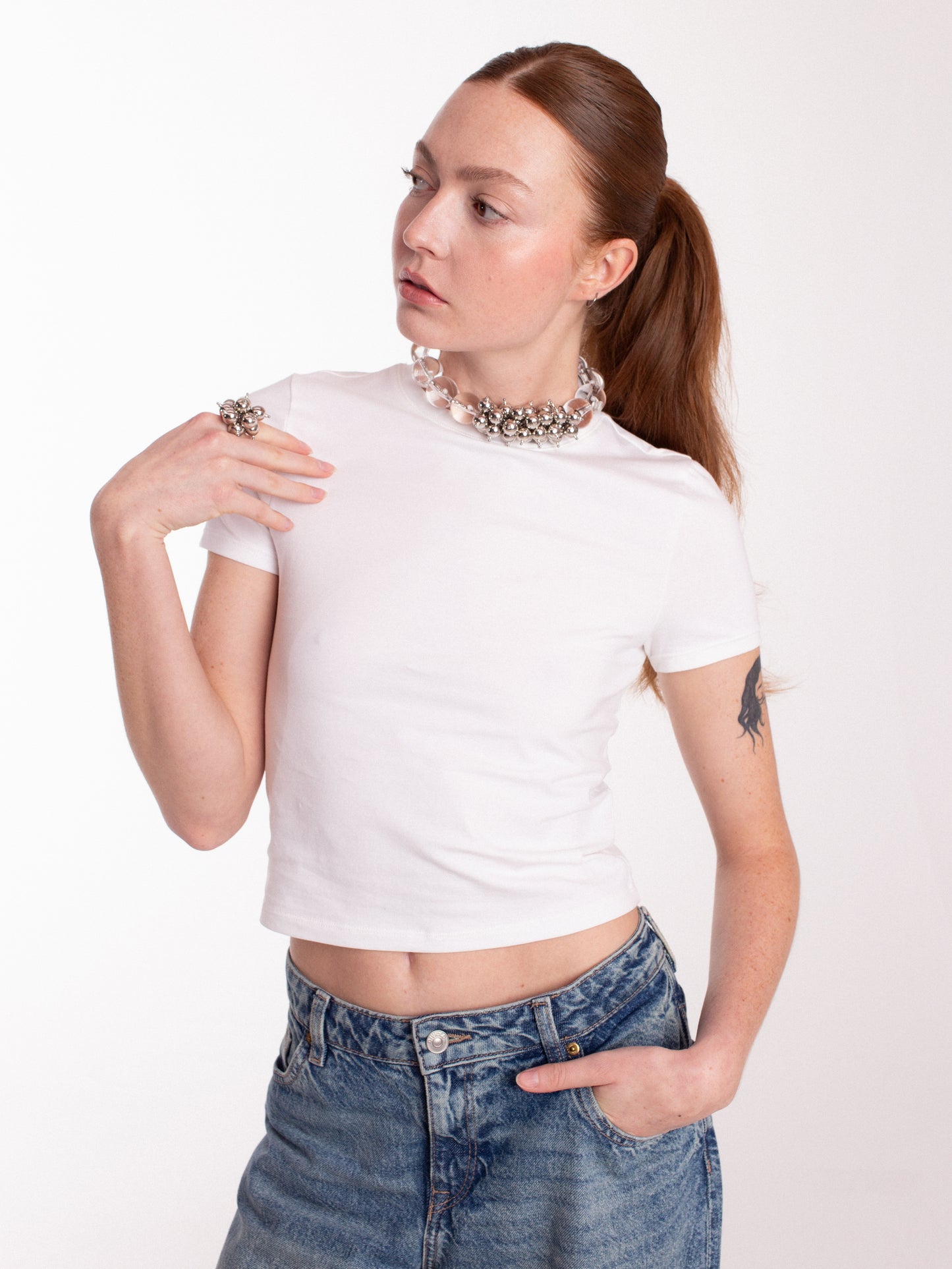 Collier Bulles Argentées